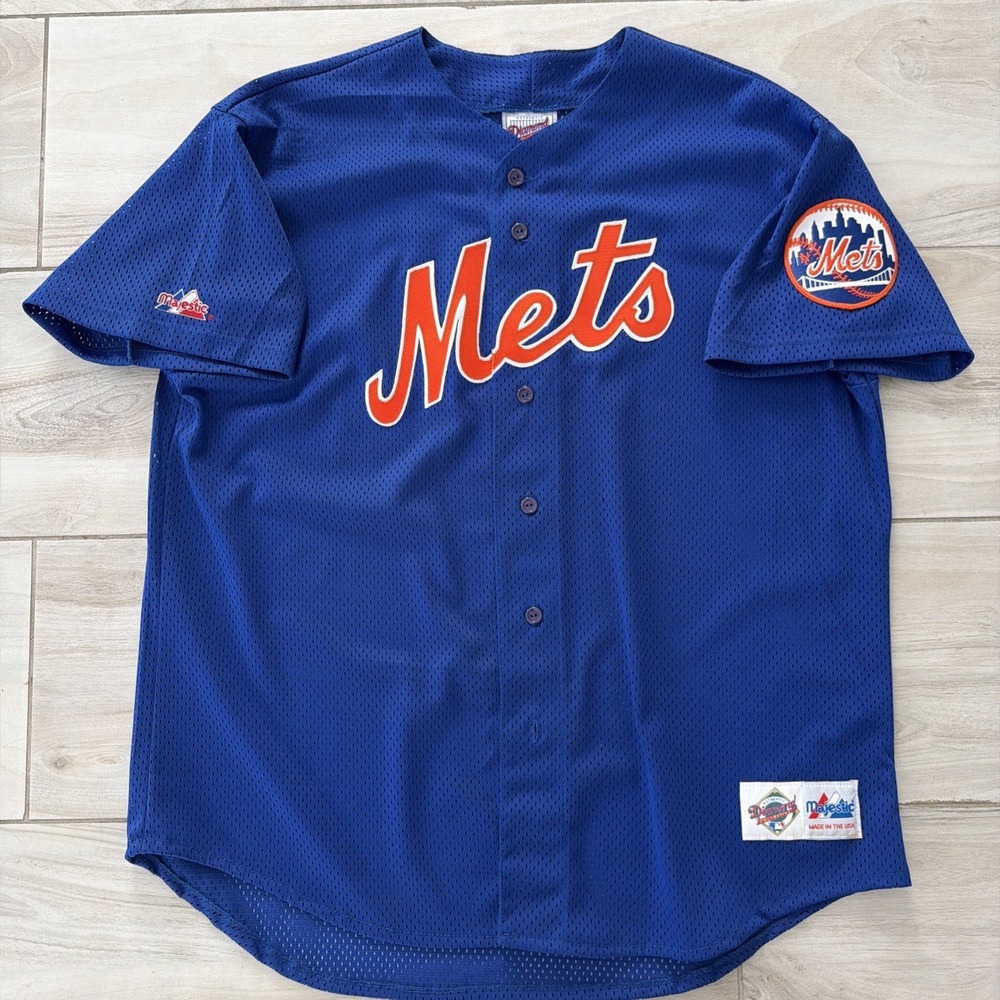 VINTAGE MAJESTIC DIAMOND NEW YORK METS Mesh Vintage JERSEY XL XLarge USA